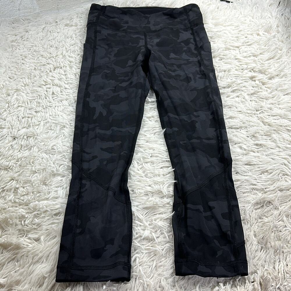 Lululemon Pace Rival Crop *22" Incognito Camo Multi Grey / Black